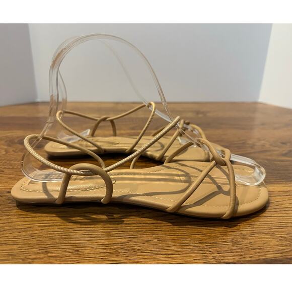 SCHUTZ Women's Aimi Leather Strappy Sandals Beige Size 6.5B NWT Minimalist Chic - Picture 3 of 11